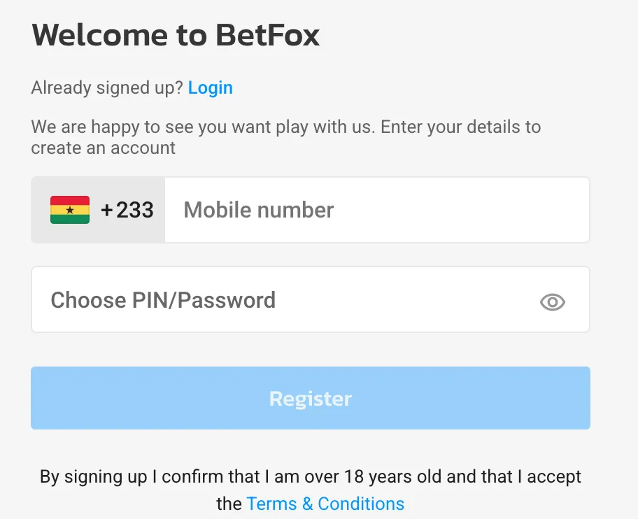 Get Started with BetFox Ghana
